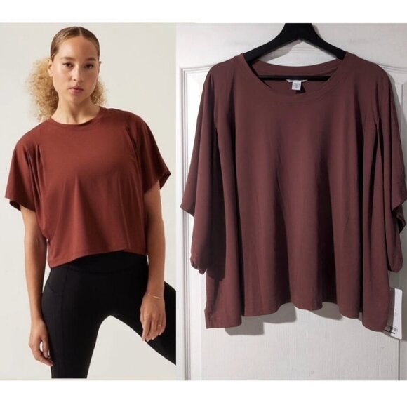 Athleta | Elemental Cropped Tee In Ancient Mahogany - Picture 1 of 13